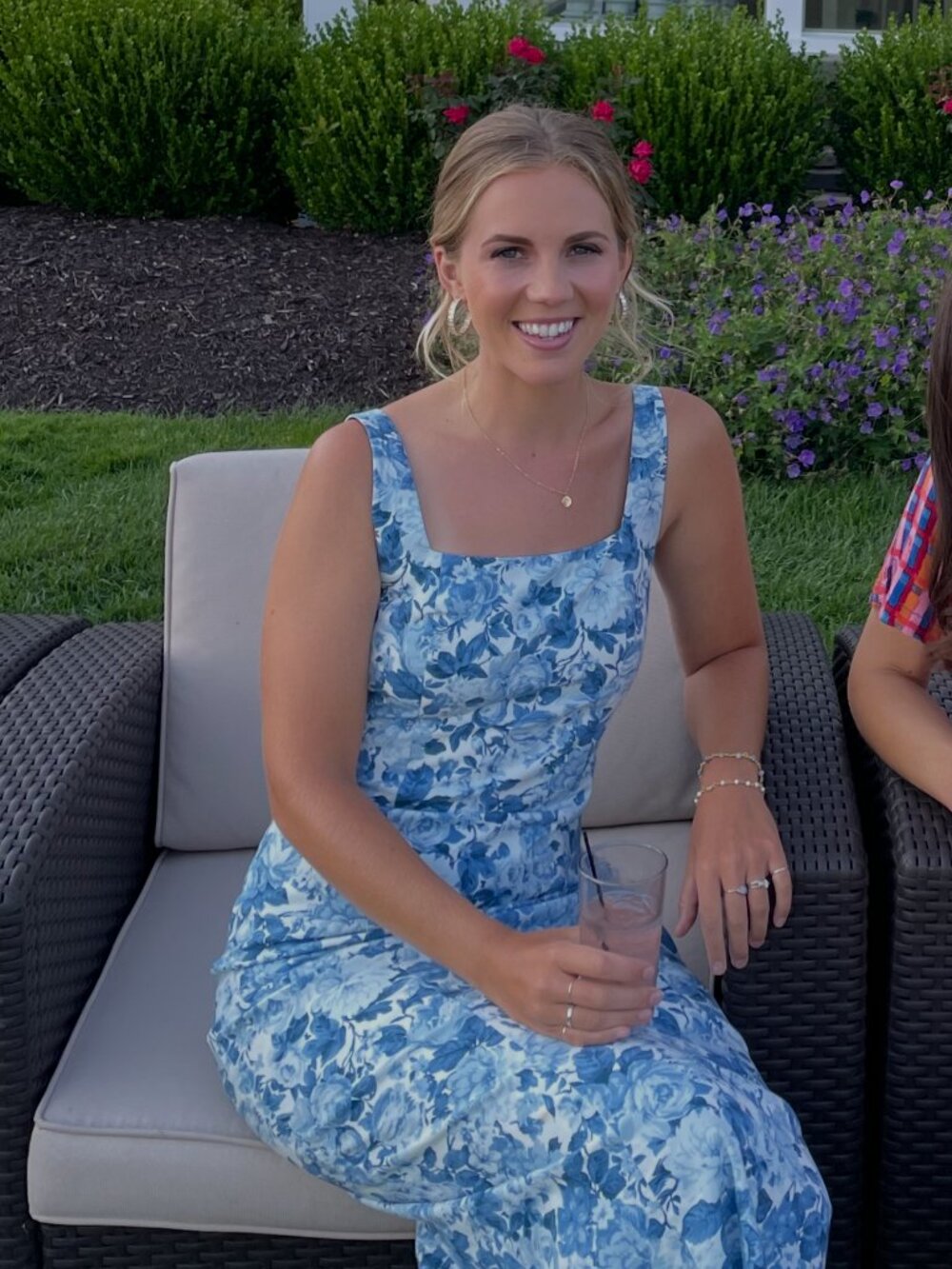 Abercrombie & Fitch White Dress with Blue Floral Accents